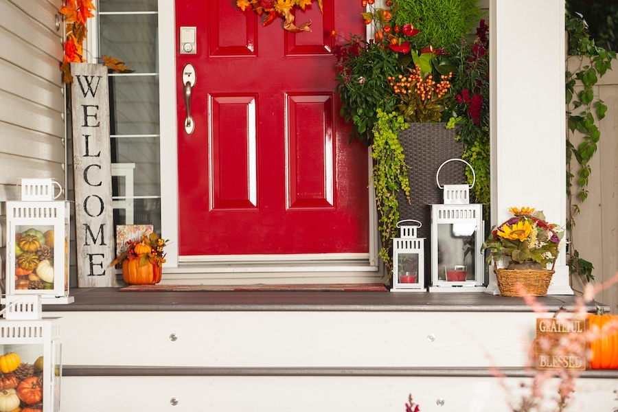 Front door fall decorations. 5 reasons for a fall furnace clean and check.
